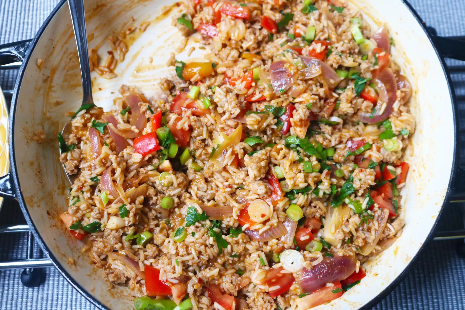 Spicy Sausage Rice, Spicy Sausage Rice