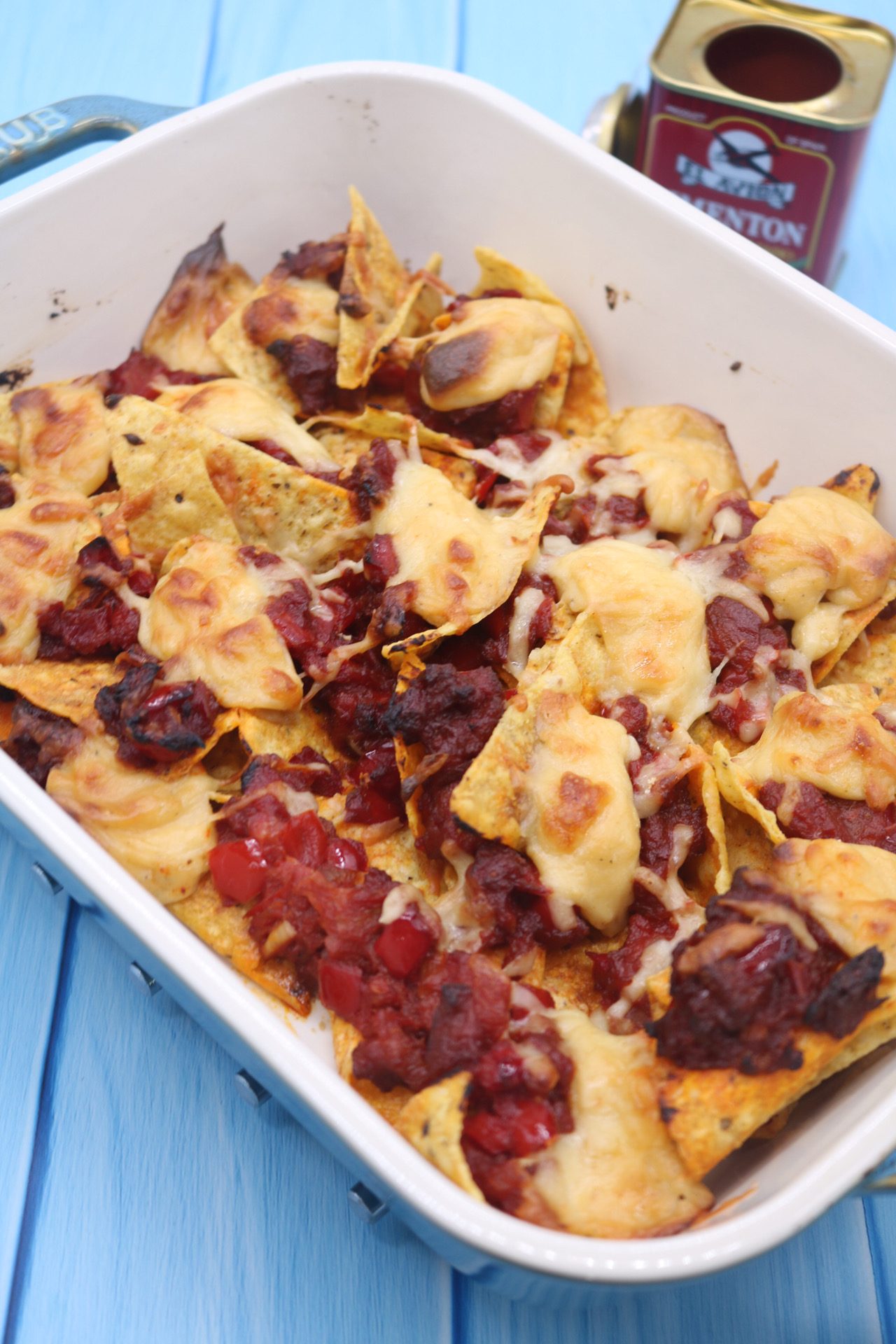 Party Nachos with Chorizo and Spicy Cheese Sauce, Party Nachos with Chorizo and Spicy Cheese Sauce