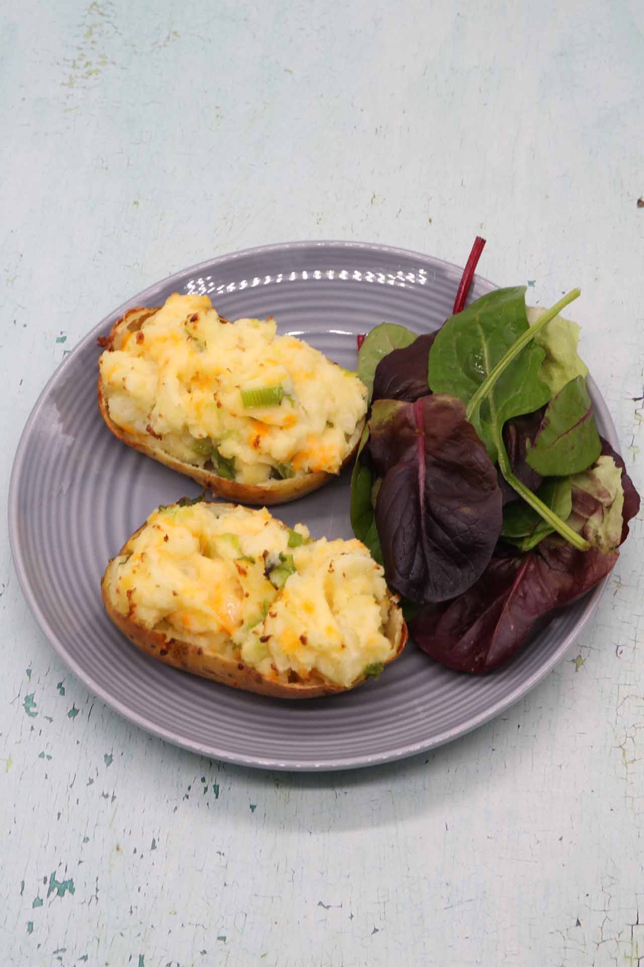 Cheese and Spring Onion Baked Potato, Cheese and Spring Onion Baked Potato