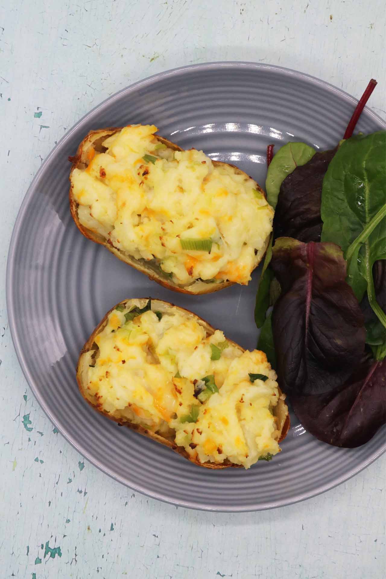 Cheese and Spring Onion Baked Potato, Cheese and Spring Onion Baked Potato