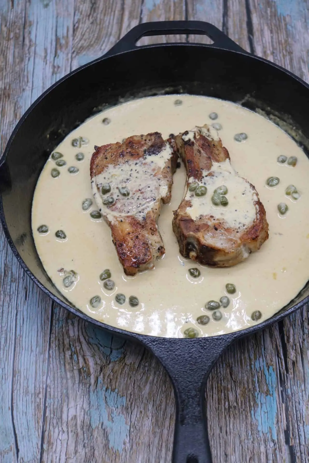 Pork Chops with Mustard and Capers