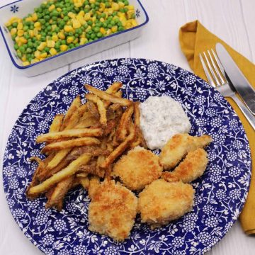Panko Cod Cheeks with Skinny Oven Chips
