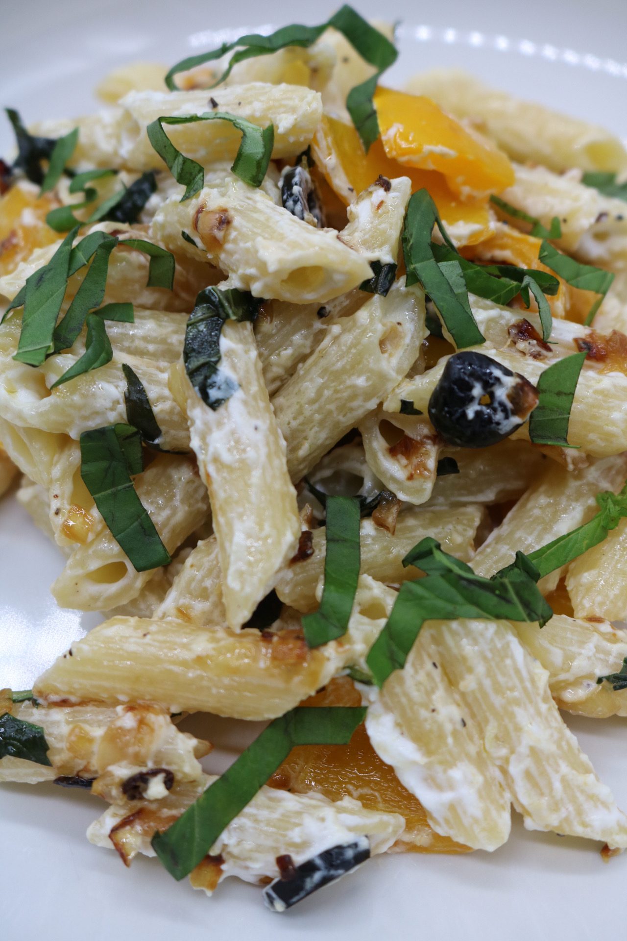 Penne with Peppers and Goat's Cheese, Penne with Peppers and Goat's Cheese