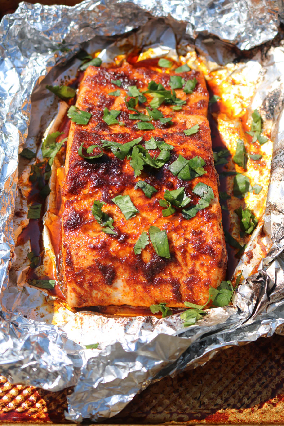 BBQ Chipotle and Lime Salmon in Foil, BBQ Chipotle and Lime Salmon in Foil