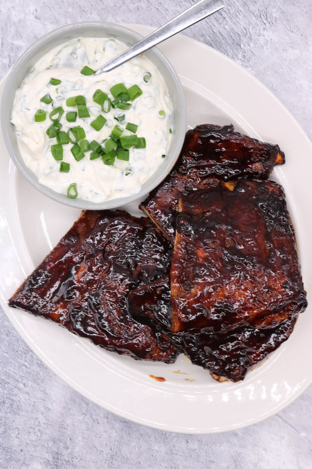 Stickiest-Ever BBQ Ribs with Chive Dip, Stickiest-Ever BBQ Ribs with Chive Dip