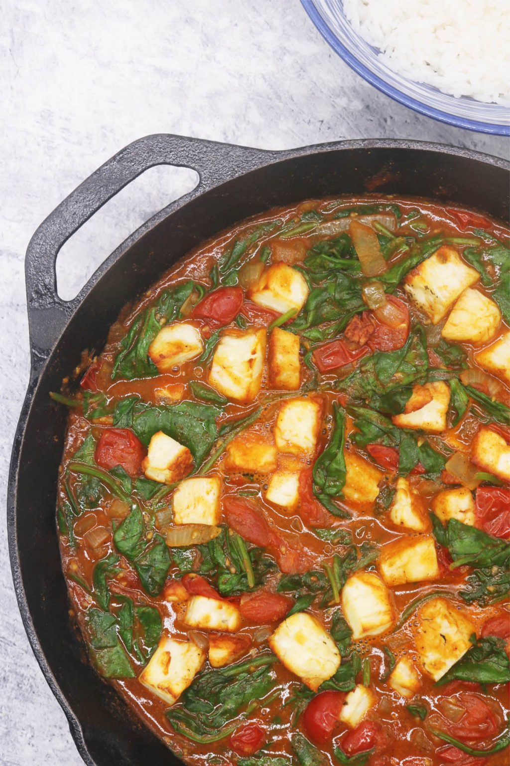Halloumi and Spinach Curry Felly Bull