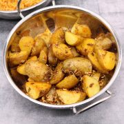 Spiced fennel potatoes in balti dish
