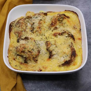 Savoy Cabbage Gratin with Herby Cheddar Crumbs