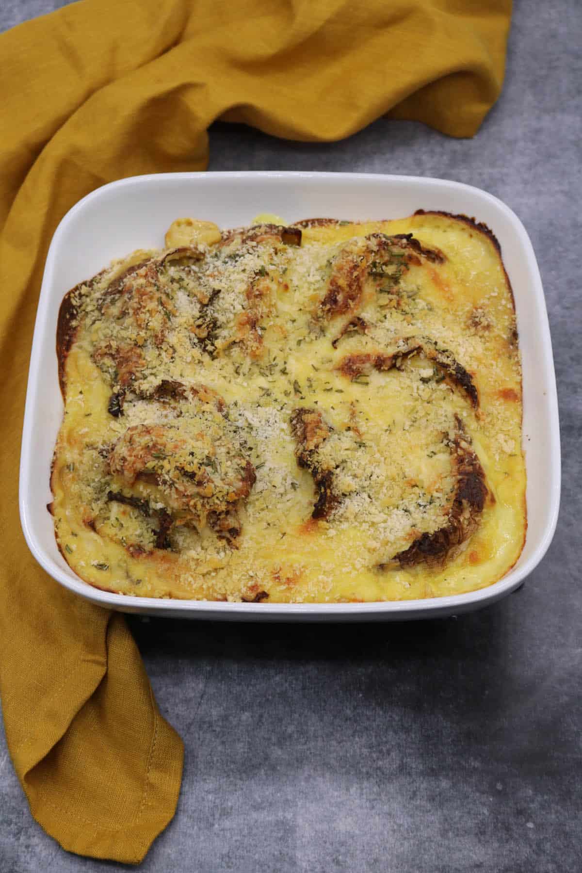 Savoy Cabbage Gratin with Herby Cheddar Crumbs
