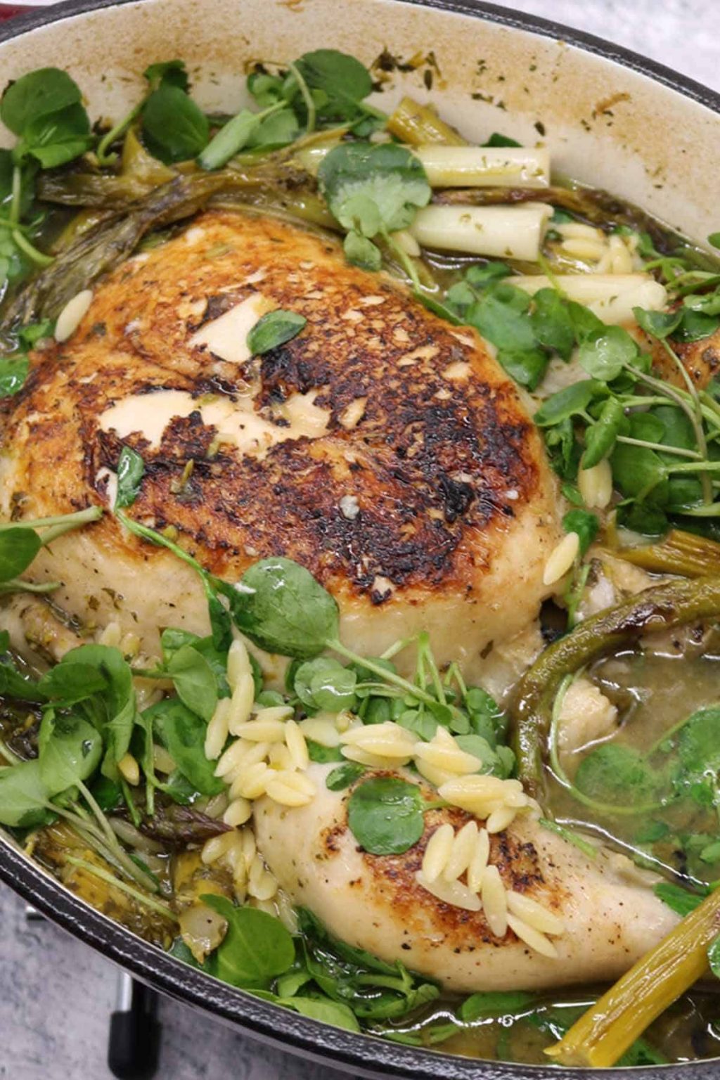 Spring Chicken and Orzo Pot Roast Felly Bull