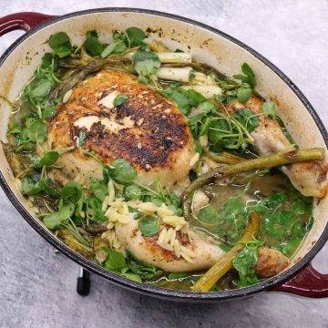Spring Chicken and Orzo Pot Roast