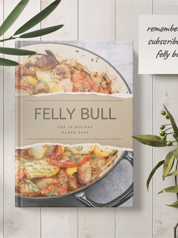 Felly Bull ebook with remember to subscribe note and green plants