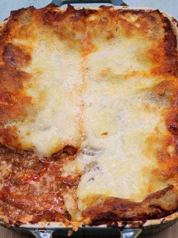 'Nduja lasagne in rectangle oven dish