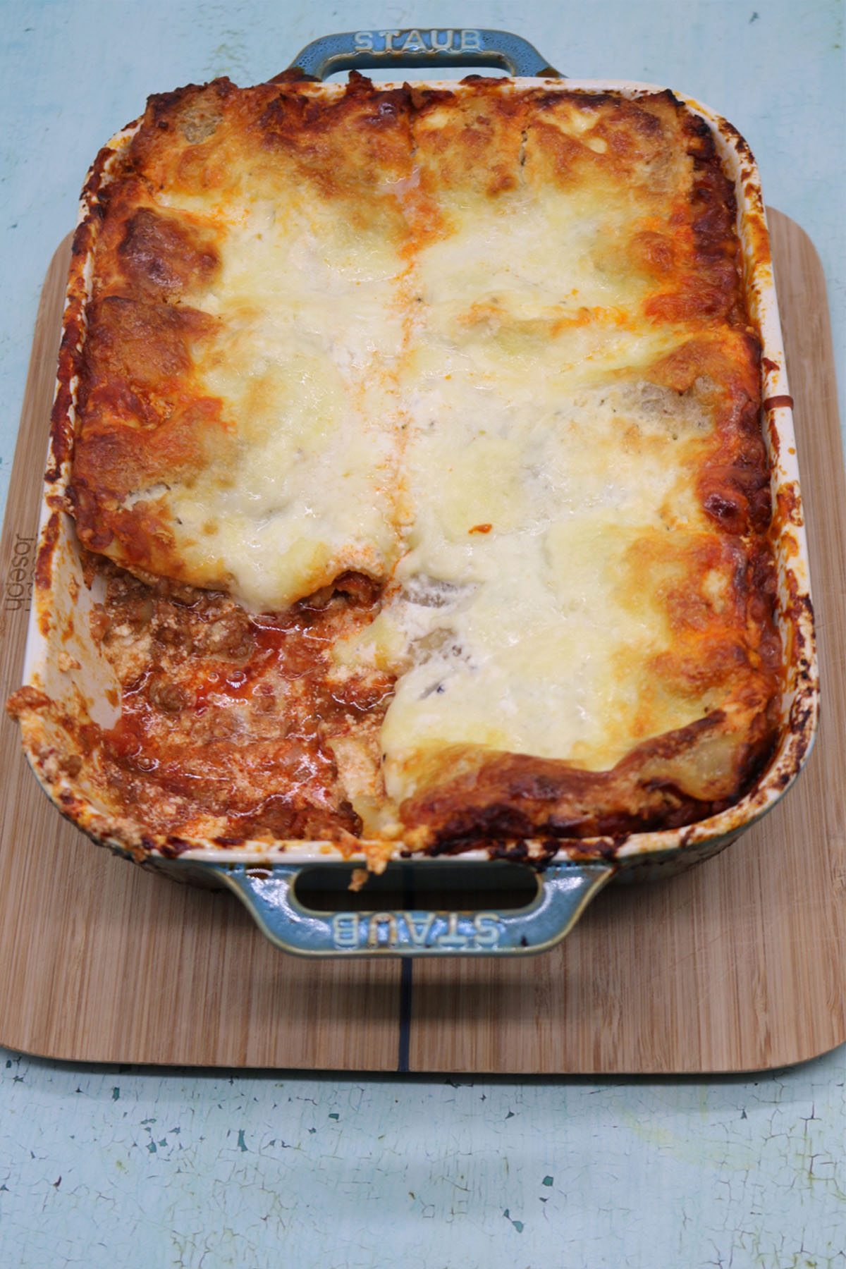 'Nduja lasagne in rectangle oven dish